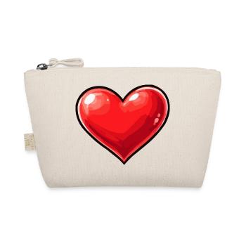 Shiny Heart Pop Art Motif - Organic Pouch - nature - Front