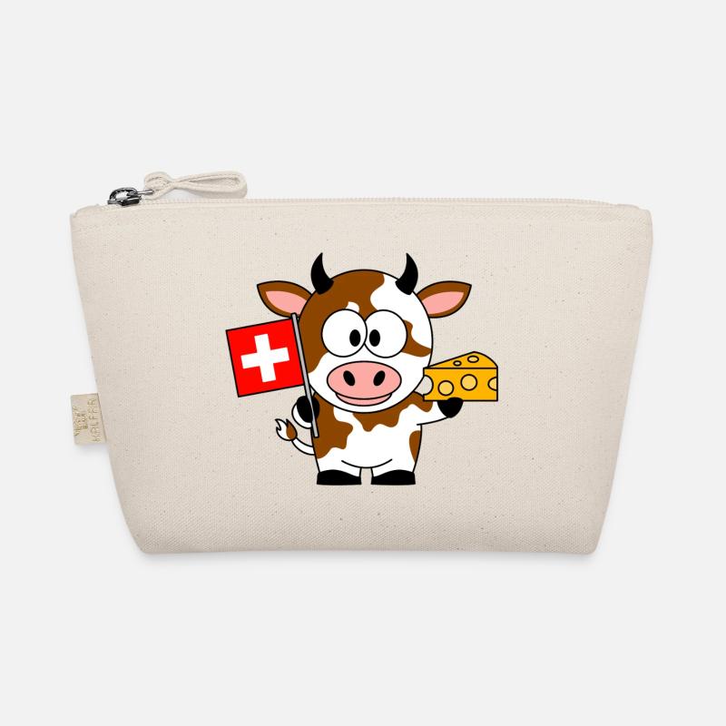 Kuh mit Schweizer Flagge Käse Bio-Täschchen