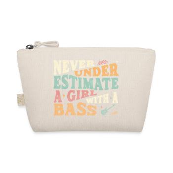 Never underestimate a girl with a bass - Organic Pouch - nature - Front