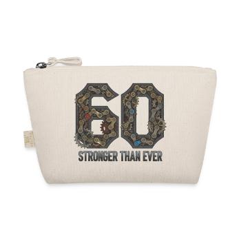 Stronger Than Ever 60th Birthday Bike Art - Organic Pouch - nature - Front