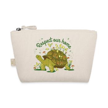 Respect Our Home Turtle Nature Environment Graphic - Organic Pouch - nature - Front