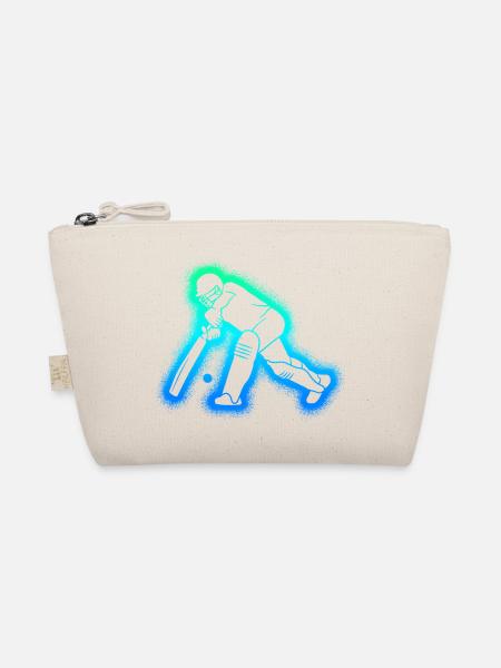 Cricket Jungen Kinder Herren Cricketspieler - Bio-Täschchen - Natur - Vorne