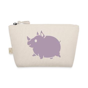 Kawaii Nashorn süß Cartoon Silhouette - Bio-Täschchen - Natur - Vorne