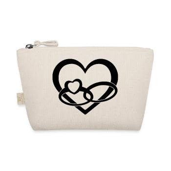 Cœur Noir & Bagues de mariage - Amour & Mariage - Trousse biologique - nature - Devant