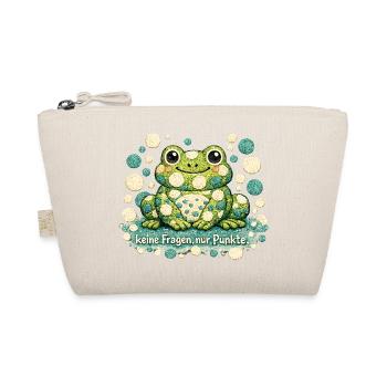 Keine Fragen nur Punkte Frosch Spruch witzig - Bio-Täschchen - Natur - Vorne