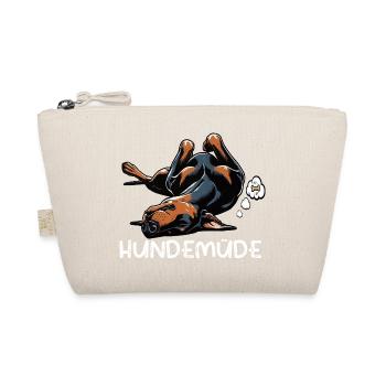 Hundemüde Dobermann Dobermannbesitzer Dobermänner - Bio-Täschchen - Natur - Vorne