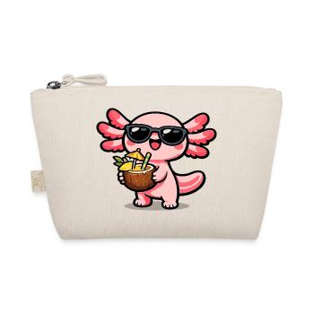 Axolotl Kokos-Kawaii mit Sonnenbrille - Bio-Täschchen - Natur - Vorne
