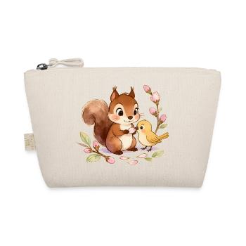 Écureuil et Oiseau parmi les Fleurs – 🐿🐦 Aquarelle - Trousse biologique - nature - Devant