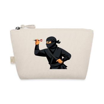 Ninja avec fléchette en noir - Trousse biologique - nature - Devant