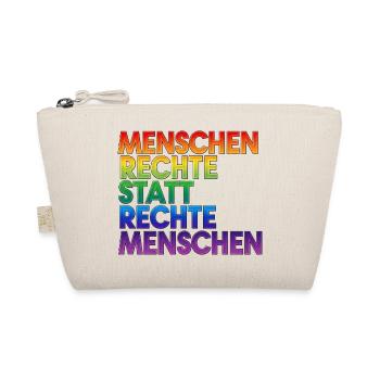 Regenbogen Statement Spruch Menschenrechte - Bio-Täschchen - Natur - Vorne