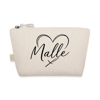 Malle Herz Schriftzug - Bio-Täschchen - Natur - Vorne