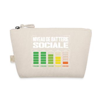 Niveau De Batterie Sociale Humour Introverti - Trousse biologique - nature - Devant