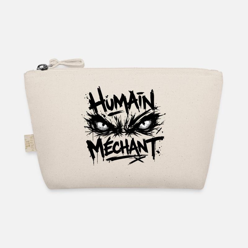 Evil Human Look Black Pattern Organic Pouch