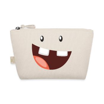 Funny monster with a big grin - Organic Pouch - nature - Front