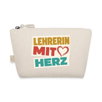 Lehrerin mit Herz!  - Bio-Täschchen - Natur - Vorne