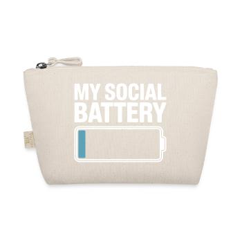 Social Battery Introvertiert Leere Batterie Akku - Bio-Täschchen - Natur - Vorne
