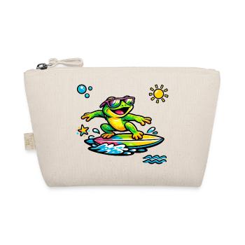 Neon Frog Surf Scene - Organic Pouch - nature - Front