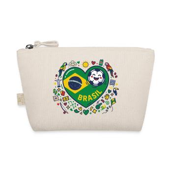 Brasilien Herzball Fußballfreude - Bio-Täschchen - Natur - Vorne