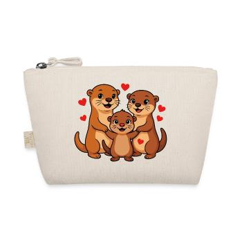Otter family - Organic Pouch - nature - Front