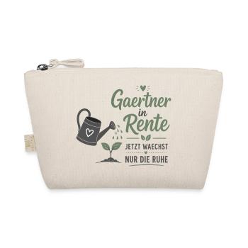Gärtner in Rente – Gießkanne & Spruch – Geschenk - Bio-Täschchen - Natur - Vorne