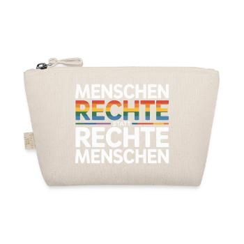 Menschenrechte statt rechte Menschen Sticker  - Bio-Täschchen - Natur - Vorne