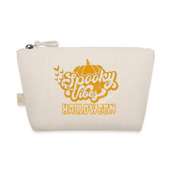 Spooky Vibes Halloween Kürbis Fledermaus Design - Bio-Täschchen - Natur - Vorne
