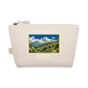 Liechtenstein Malbun Vintage Reisemarke - Bio-Täschchen - Natur - Vorne