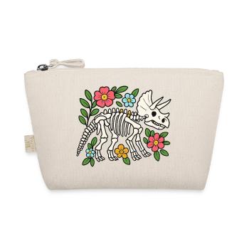 Triceratops Skeleton with Flowers - Organic Pouch - nature - Front