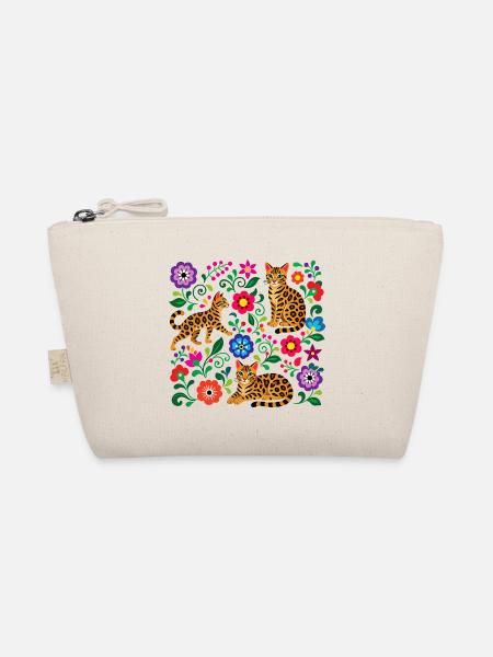 Folk Art Bengal Pattern - Organic Pouch - nature