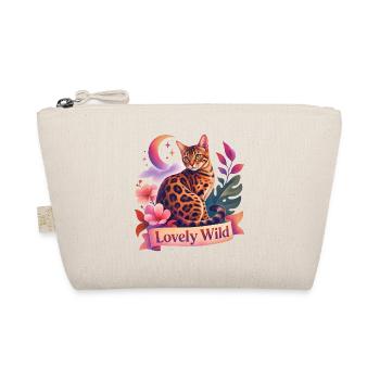 Romantic Folk Art Bengal Cat - Organic Pouch - nature - Front