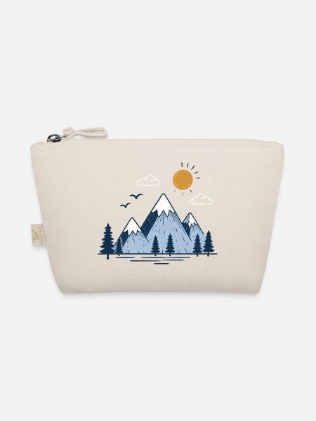 Berglandschaft mit Sonne und Tannen - Bio-Täschchen - Natur