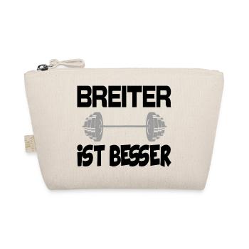 Breiter ist besser Bodybuilder Bodybuilding Fun - Bio-Täschchen - Natur - Vorne