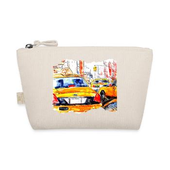 New York Taxi Kunstmotiv von Jörg Langhans - Bio-Täschchen - Natur - Vorne