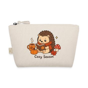Cozy Season Igel Herbst Gemütlich Lesen Niedlich - Bio-Täschchen - Natur - Vorne