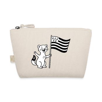 Niedliches bretonisches Hermelin mit Flagge der Bretagne - Bio-Täschchen - Natur - Vorne