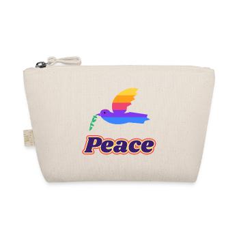 Friedenstaube Retro – Peace Taube 70er - Bio-Täschchen - Natur - Vorne