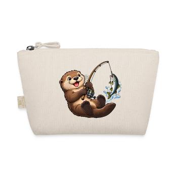 Seeotter beim Angeln – Lustiges Angelmotiv - Bio-Täschchen - Natur - Vorne