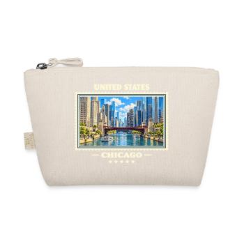 Vereinigte Staaten Chicago Vintage Reisemarke - Bio-Täschchen - Natur - Vorne