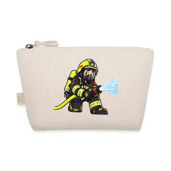 Kleiner Feuerwehrheld – Atemschutz Feuerwehr Kinde - Bio-Täschchen - Natur - Vorne