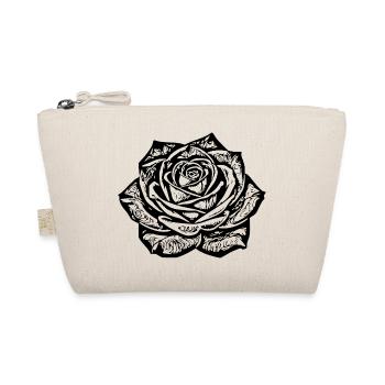  Rose Blüte Blume schwarz Rosenblüte Geschenk  - Bio-Täschchen - Natur - Vorne