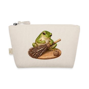 Frosch bindet einen Reisigbesen - Bio-Täschchen - Natur - Vorne