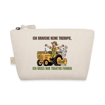 Keine Therapie, nur Traktor fahren Spruch - Bio-Täschchen - Natur - Vorne