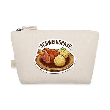 Schweinshaxe Plate Sticker Optik  - Bio-Täschchen - Natur - Vorne