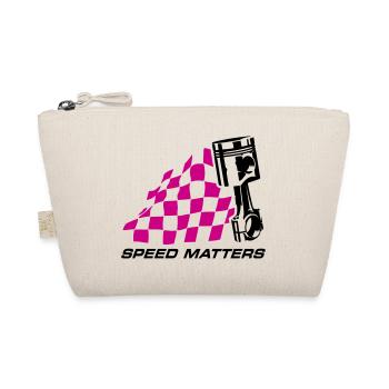 SPEED MATTERS (RACE FLAG, PISTON) - Organic Pouch - nature - Front
