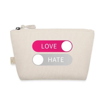 Love On Hate Off Button Liebe an Hass aus Geschenk - Trousse biologique - nature - Devant