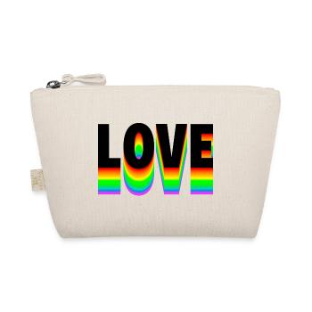 Love Text Regenbogen - Bio-Täschchen - Natur - Vorne