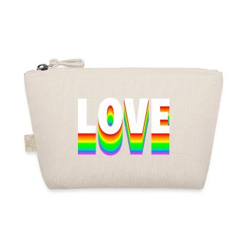 Love Text Regenbogen - Bio-Täschchen - Natur - Vorne