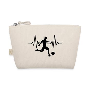 Herzschlag Fussball Fussballer | Farbe änderbar - Bio-Täschchen - Natur - Vorne