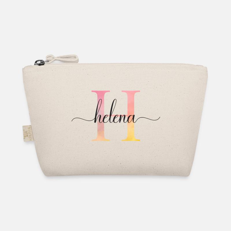 H | Monogram | Name | Helena |Watercolor Organic Pouch