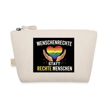 Menschenrechte statt rechte Menschen - Bio-Täschchen - Natur - Vorne